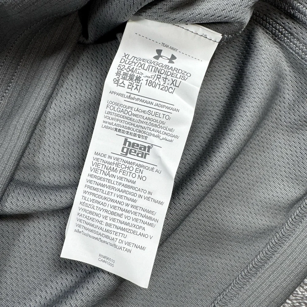 Under Armour Men's XL Grey White Warrior Games Short-Sleeve Polo Shirt Athletic